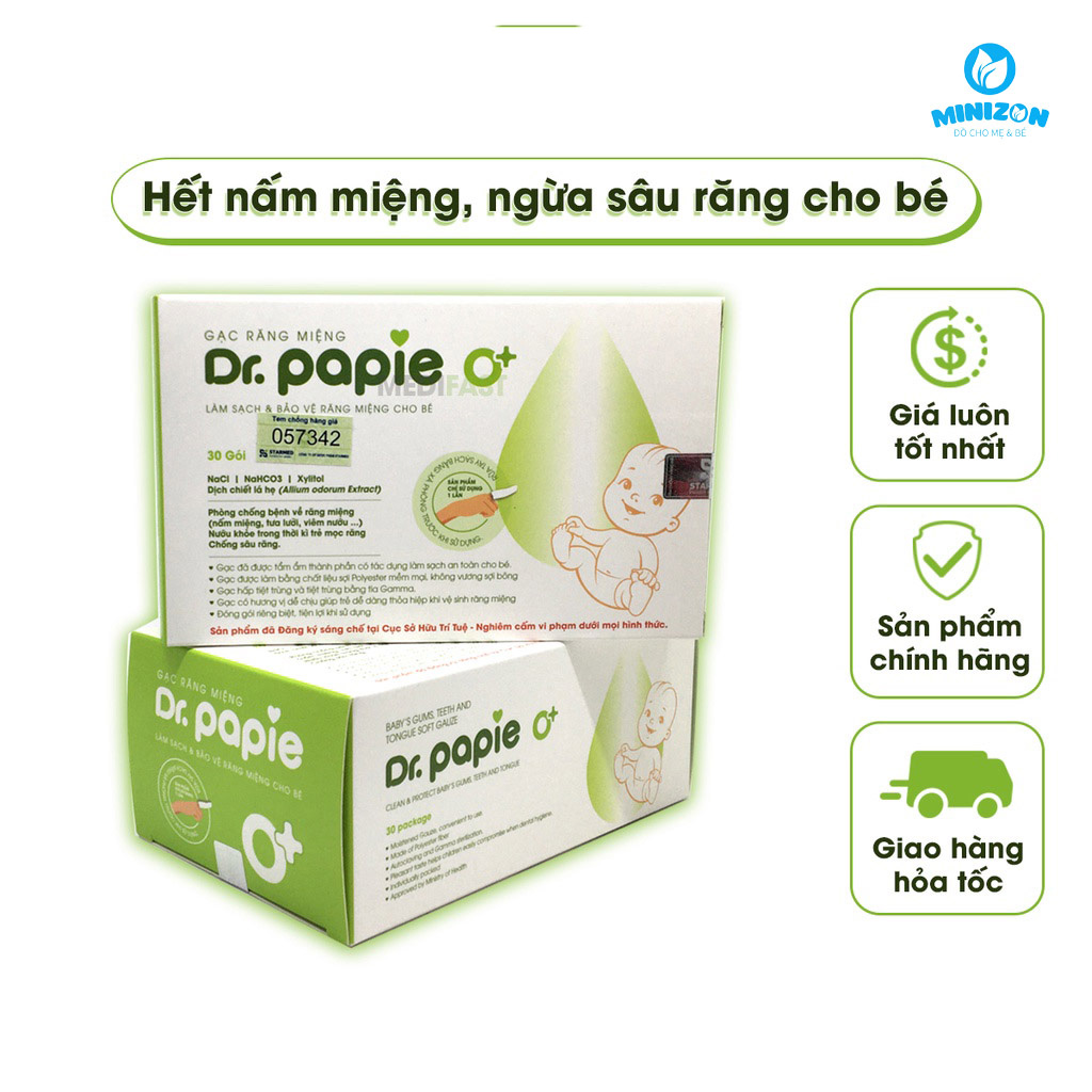 công dụng gạc rơ lưỡi dr. papie