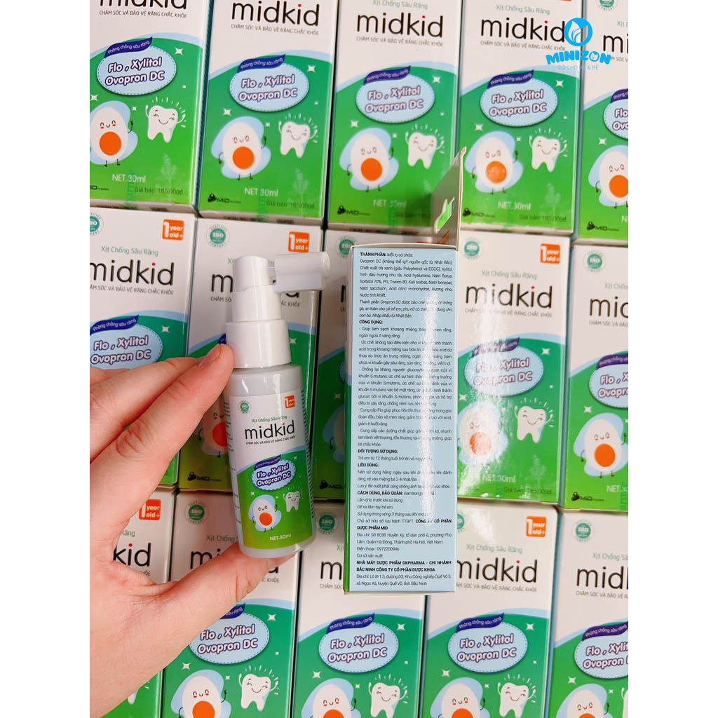Sản phẩm Xịt chống sâu răng Midkid cho bé