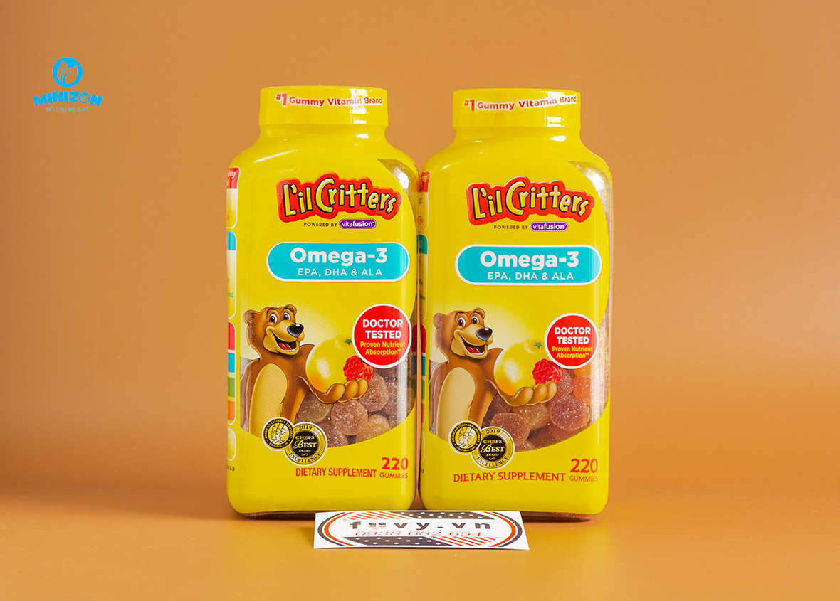 Kẹo dẻo Omega-3 L'il Critters 220 viên của Mỹ Kẹo dẻo Omega-3 L'il Critters 220 viên của Mỹ