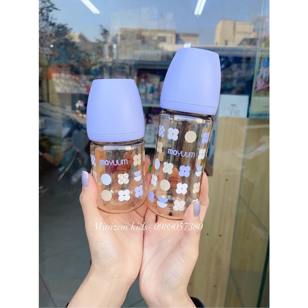 Bình Sữa Moyuum Hàn Quốc Cỏ 4 Lá Tím
