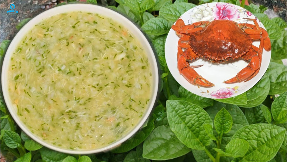 Cháo cua rau mồng tơi Cháo cua rau mồng tơi