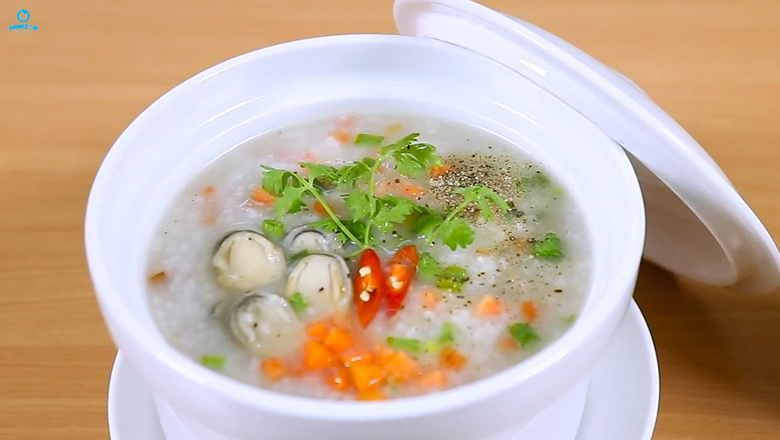 Cháo ếch với nấm rơm ăn dặm Cháo ếch với nấm rơm ăn dặm