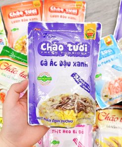 Cháo tươi gà ác đậu xanh