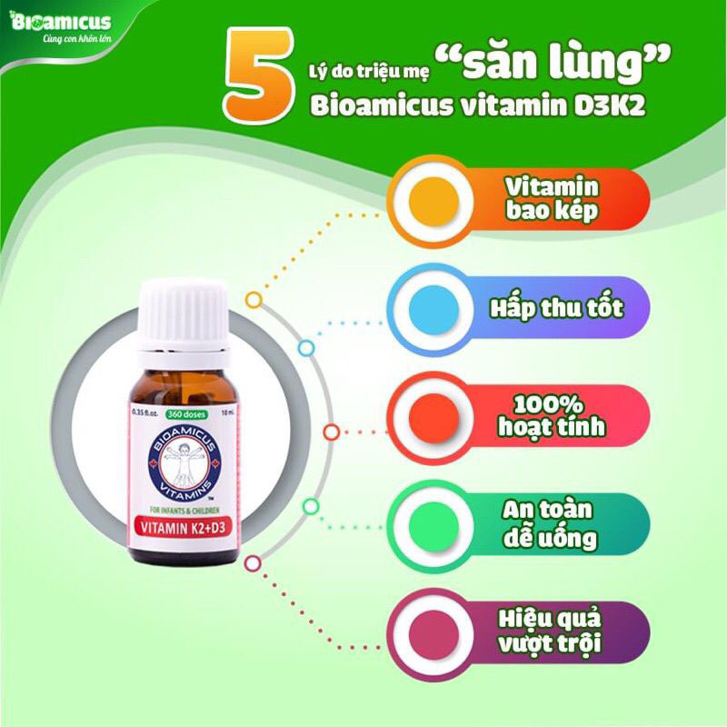 Sản phẩm BioAmicus Vitamin K2 + D3