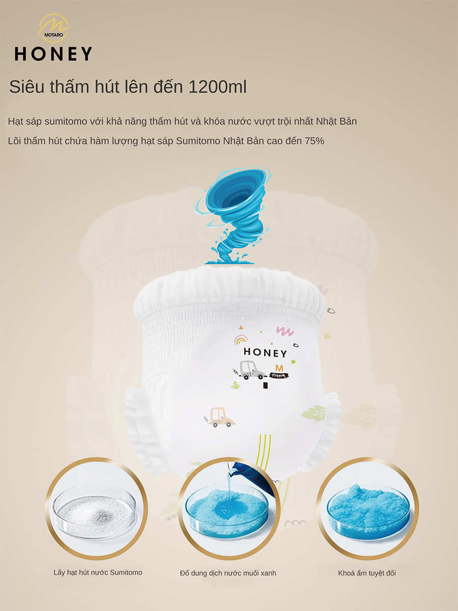 Đặc điểm của tã bỉm Honey cho bé Đặc điểm của tã bỉm Honey cho bé