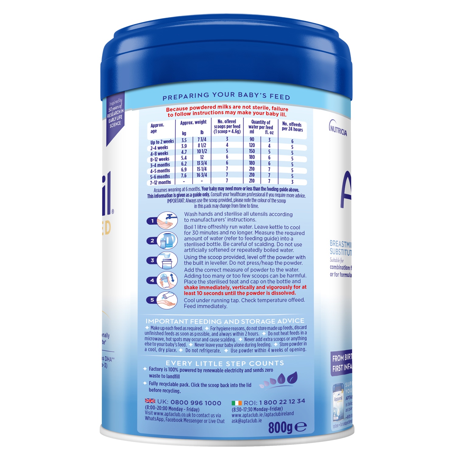 Cách pha sữa Aptamil Advanced 800g của Anh Cách pha sữa Aptamil Advanced 800g của Anh